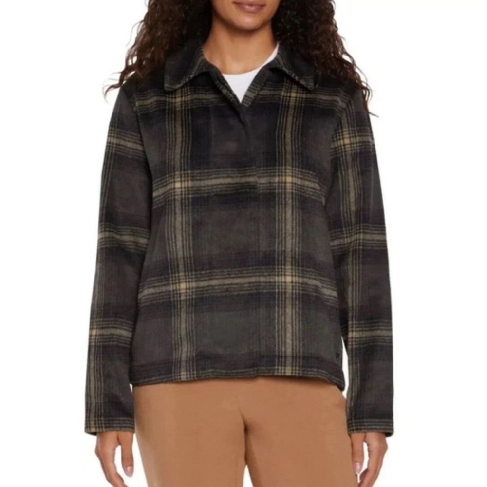 Banana Republic Black Plaid Utility Jacket - Picture 2 of 5